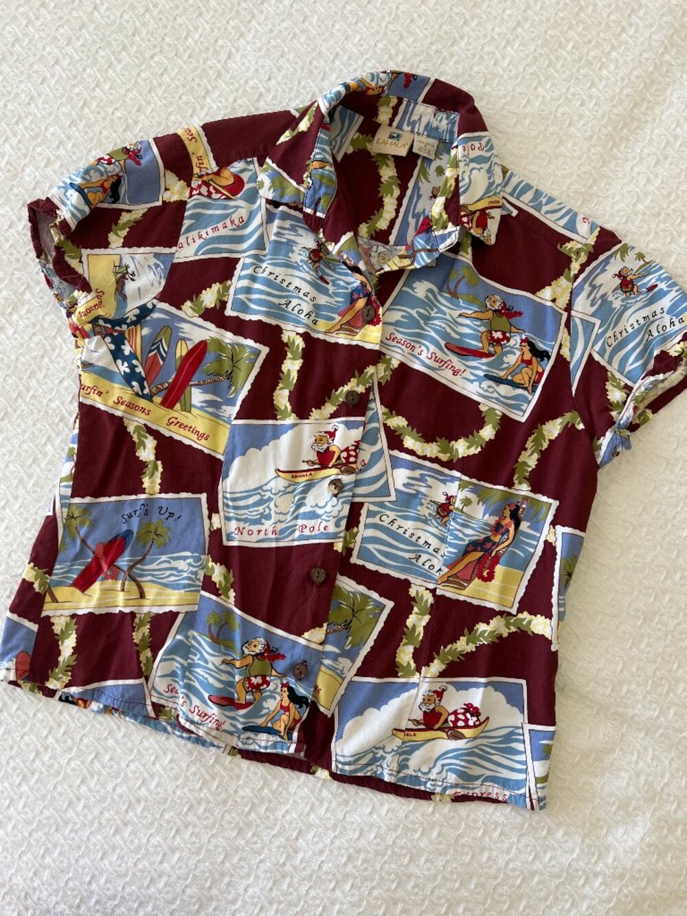 Kahala Children's /Youth Hawaiian Christmas Shirt - Size Small